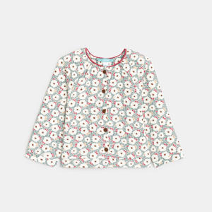 Gilet en molleton fleuri vert bébé fille 1