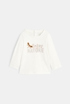 T-shirt message fleuri blanc bébé fille
