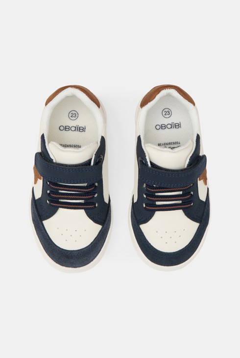 Niske mornarski plave kožne tenisice za dječake 2