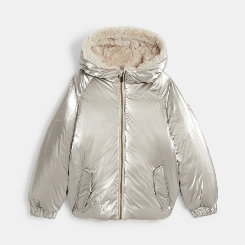Blouson réversible fausse fourrure doré Fille - 14A