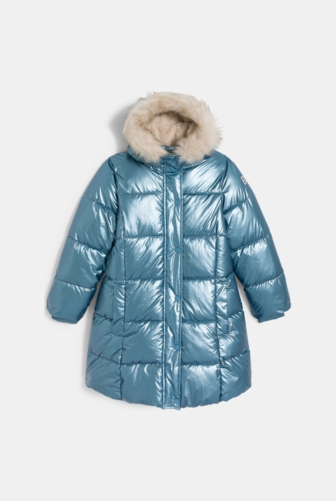 Anorac llarg hidròfug blau per a nena 1