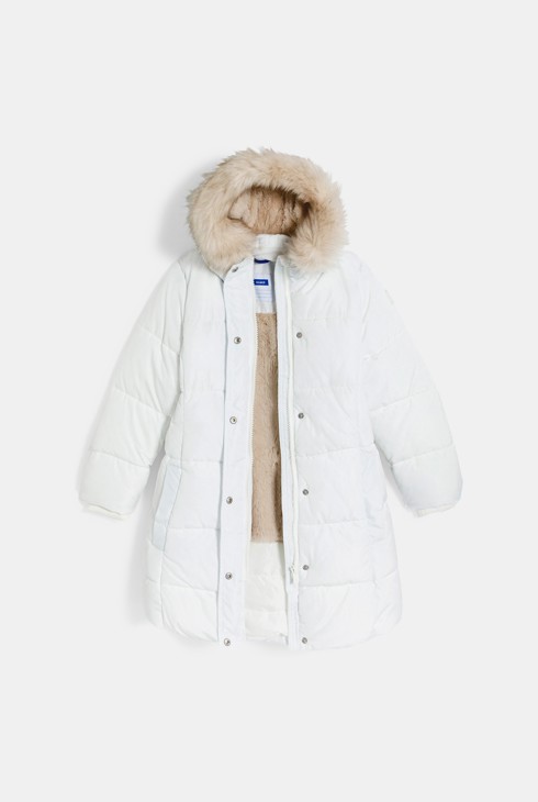 Doudoune longue déperlante blanche Fille 2