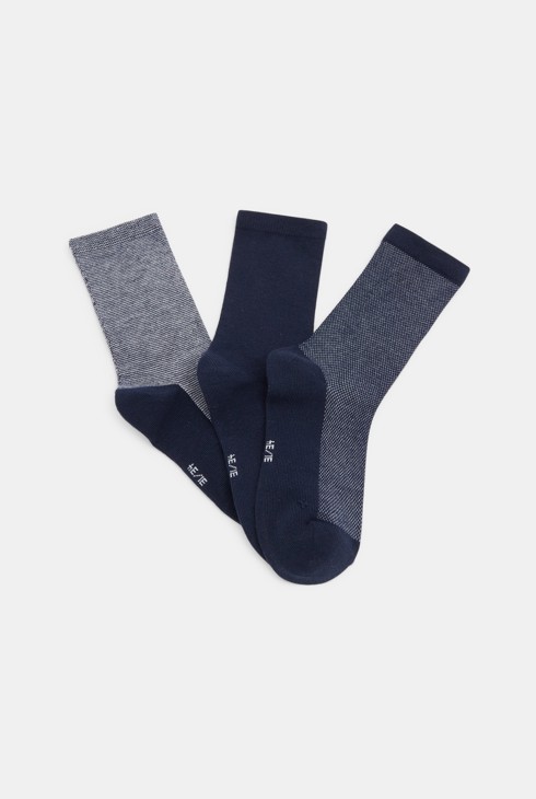 Chaussettes (lot de 3 paires) bleues garçon 2