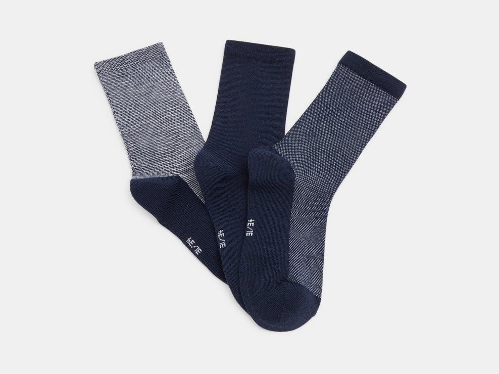 Chaussettes (lot de 3 paires) bleues garçon 2