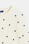 Blauer Pullover mit Herzmuster für Mädchen 2