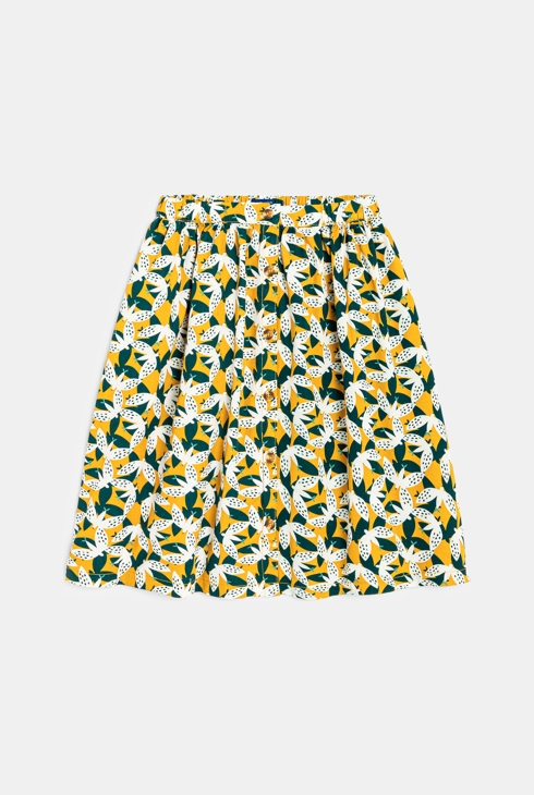 Jupe midi imprimée verte fille 1