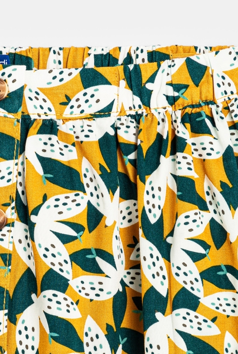 Jupe midi imprimée verte fille 2