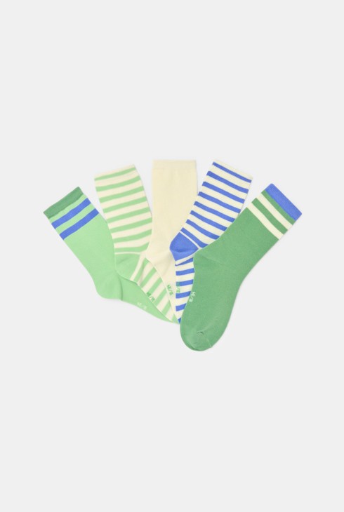 Chaussettes rayées vertes Garçon 2