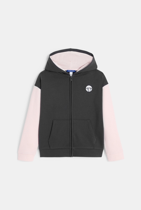 Girl's two-tone grey hoodie 1