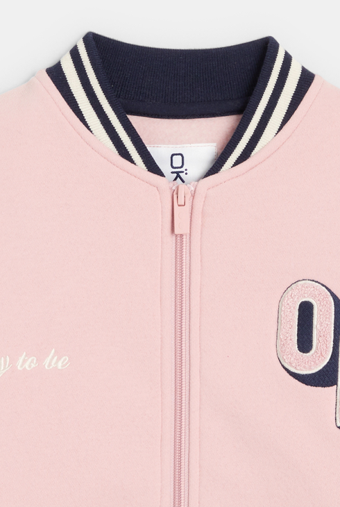 Teddy-Sweatshirt mit Reißverschluss Rosa Mädchen