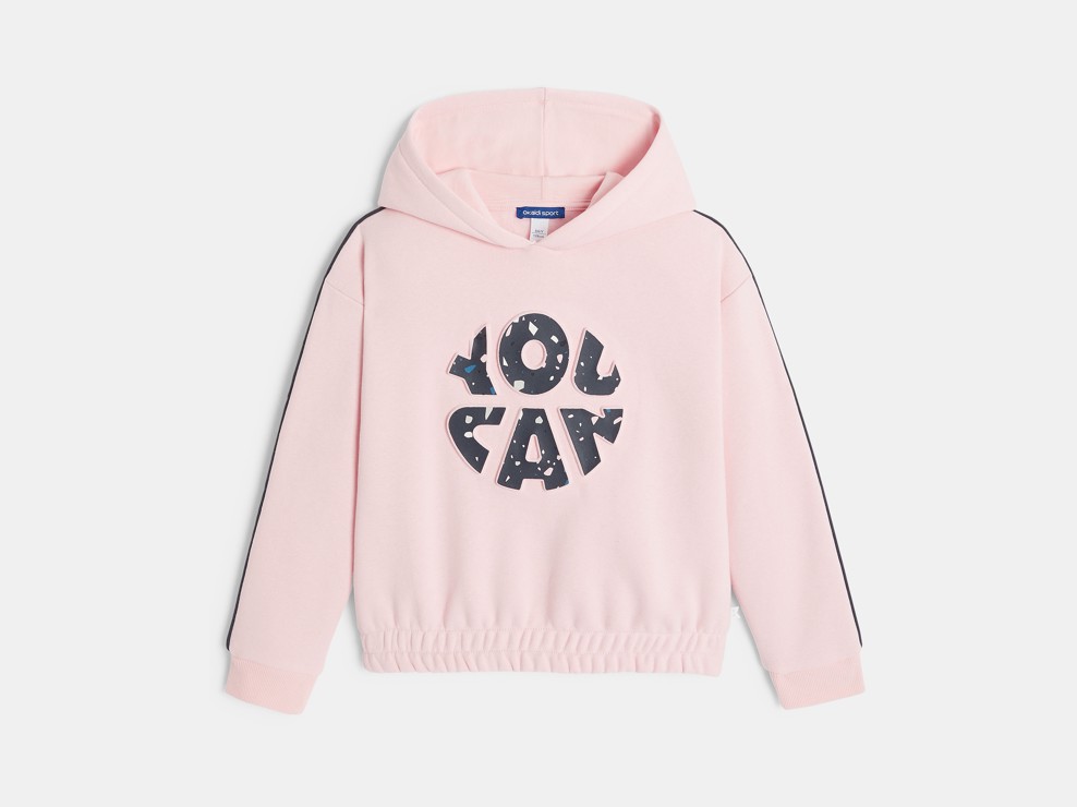 Felpa con cappuccio e scritta rosa bambina 1
