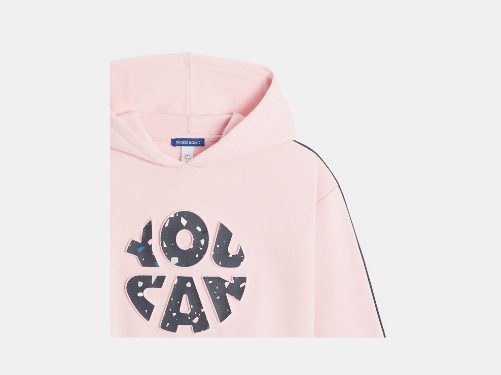 Felpa con cappuccio e scritta rosa bambina 2