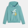 Sweat-shirt à capuche vert fille