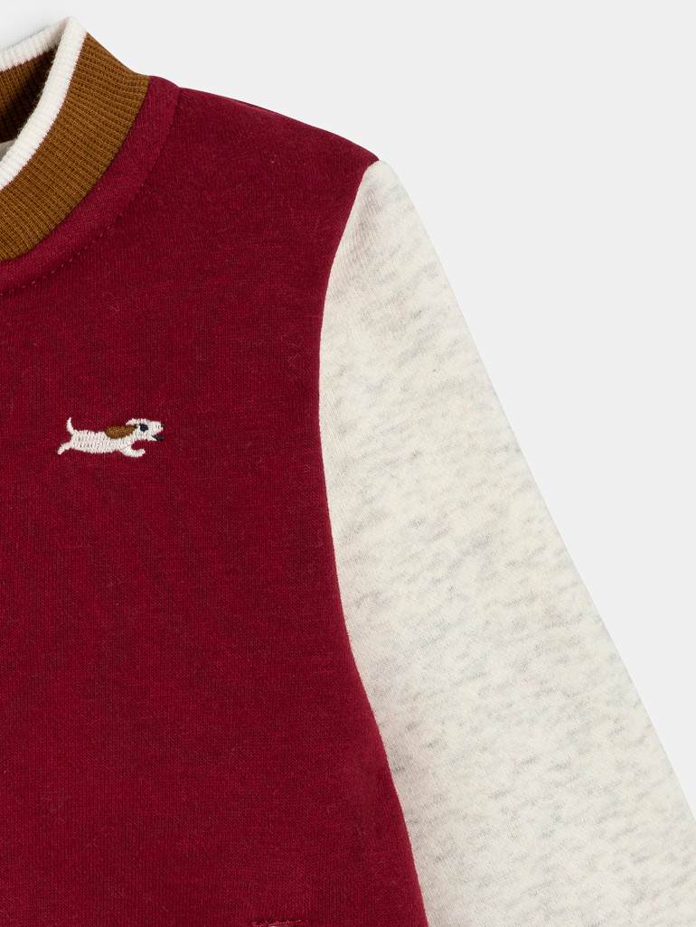 Rote College-Jacke mit Hundemotiv Kleinkind Junge 2