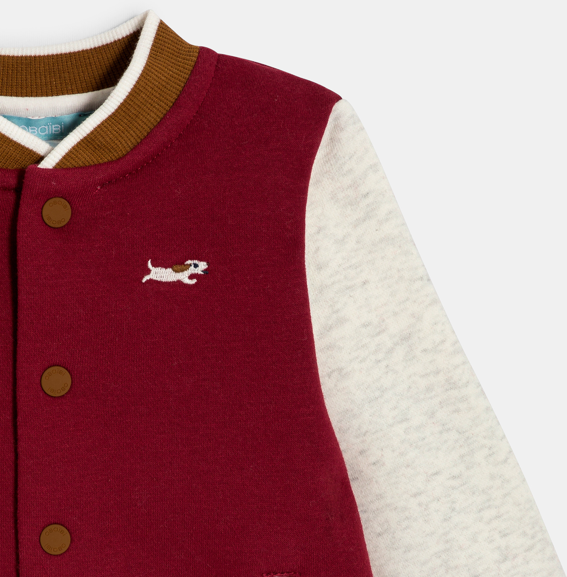 Rote College-Jacke mit Hundemotiv Kleinkind Junge 2