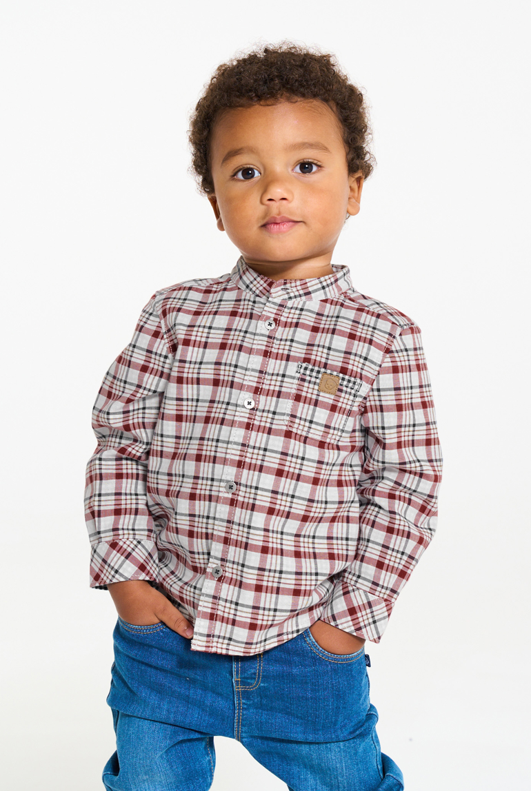 Chemise à carreaux rouge petit col bébé garçon 1