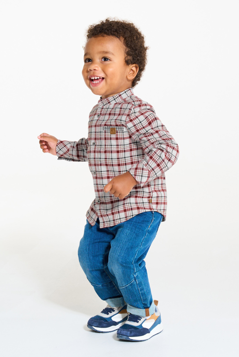Rotes Karohemd mit kleinem Kragen Kleinkind Junge 2