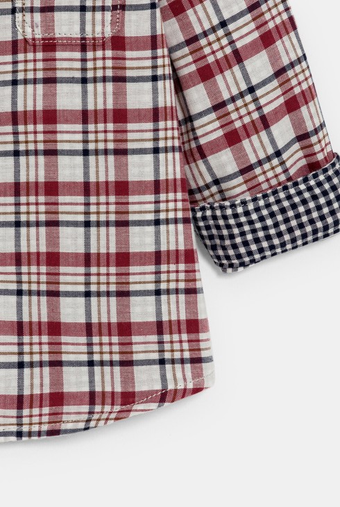 Chemise à carreaux rouge petit col bébé garçon