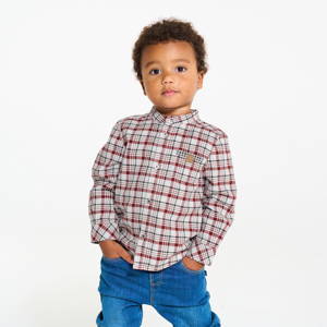 Chemise à carreaux rouge petit col bébé garçon 1