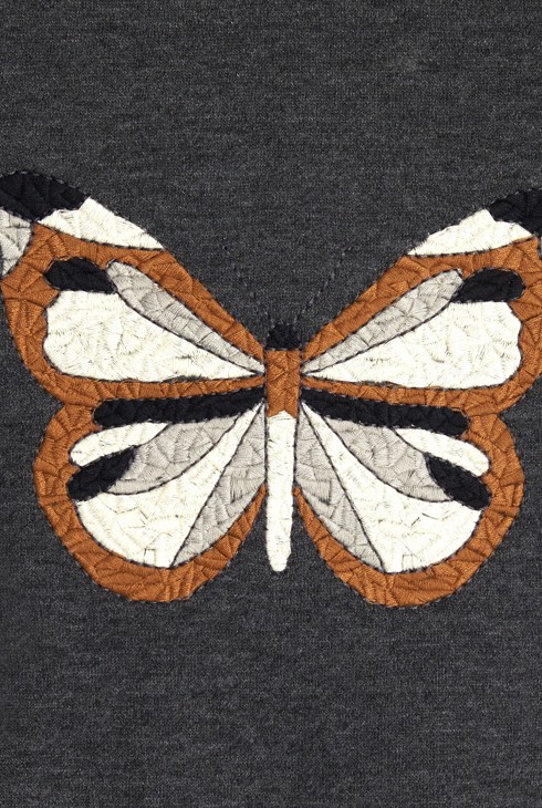 Pulover z motivom metuljčka siva deklica 2