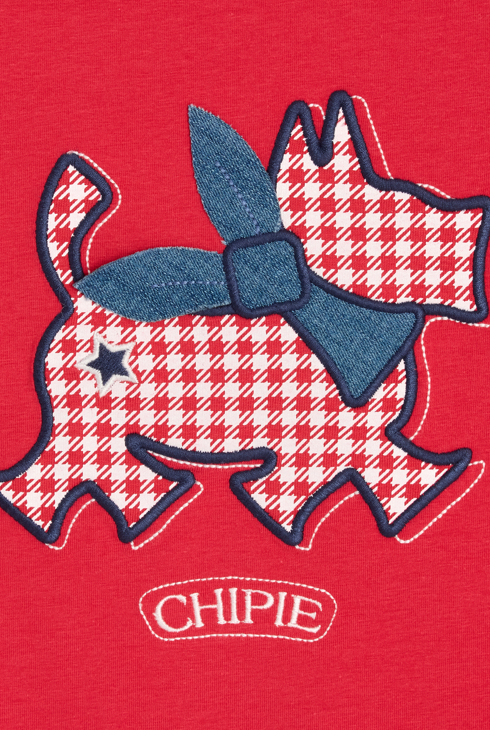 T-shirt Scottish brodé rouge fille Chipie