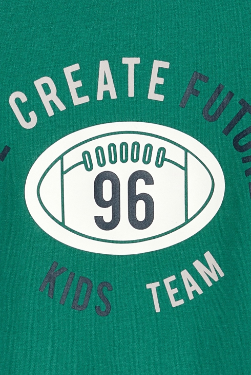 Sweat-shirt style rugby vert garçon