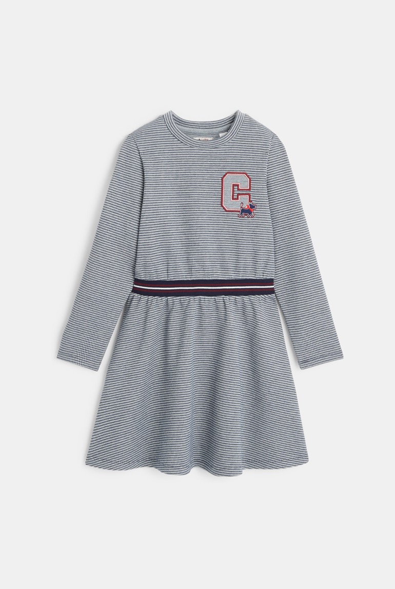 Robe en jacquard bleu fille 1