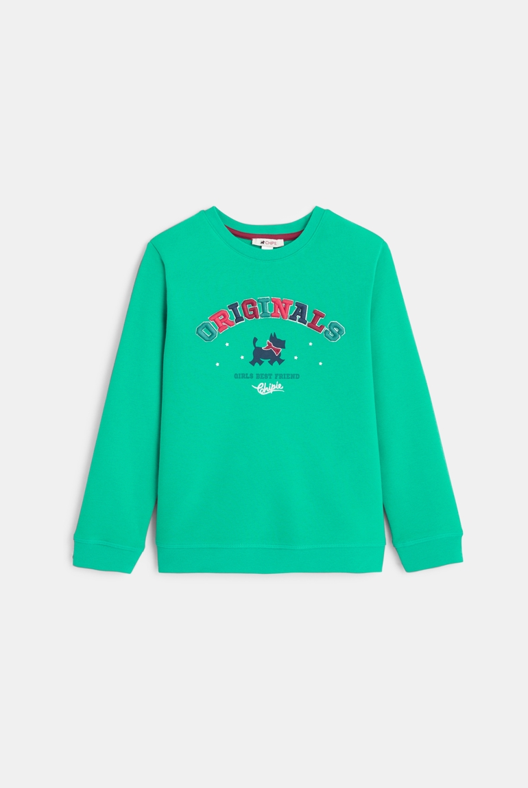 Sweat vert molleton fille Chipie 1