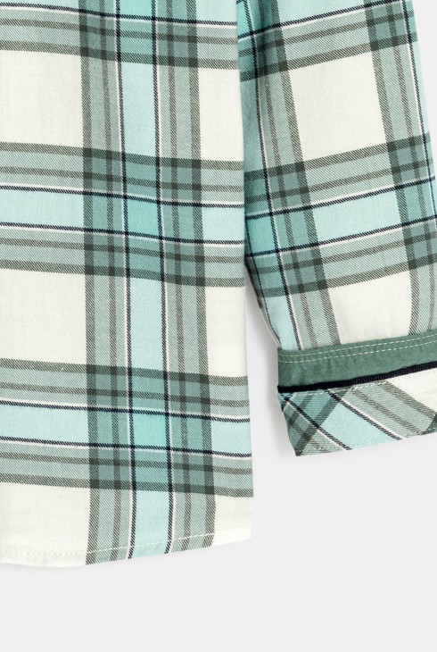 Chemise à carreaux vert d'eau Garçon 2