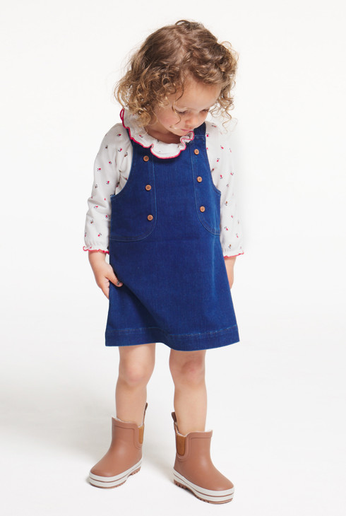 Denim-Latzkleid  Blau Baby Mädchen 2