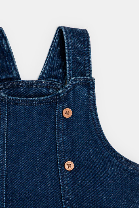 Robe salopette denim bleue bébé fille