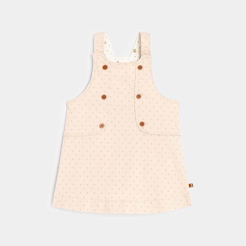 OBAIBI - Robe salopette denim à pois blanche bébé fille - Fille