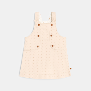 Robe salopette denim à pois blanche bébé fille 1