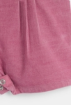 Salopette courte en velours côtelé rose bébé fille 4