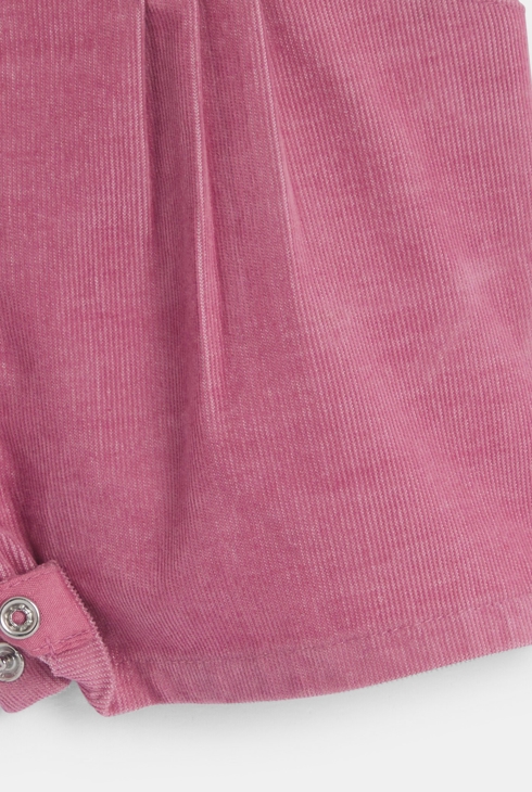 Kurze rosa Latzhose aus Cordstoff Kleinkind Mädchen 2