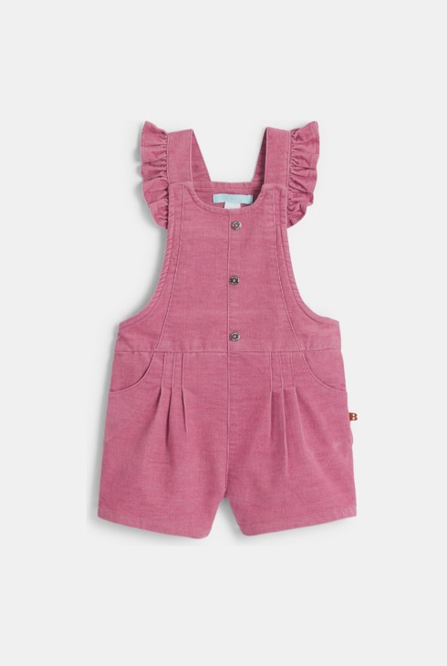 Kurze rosa Latzhose aus Cordstoff Kleinkind Mädchen 2