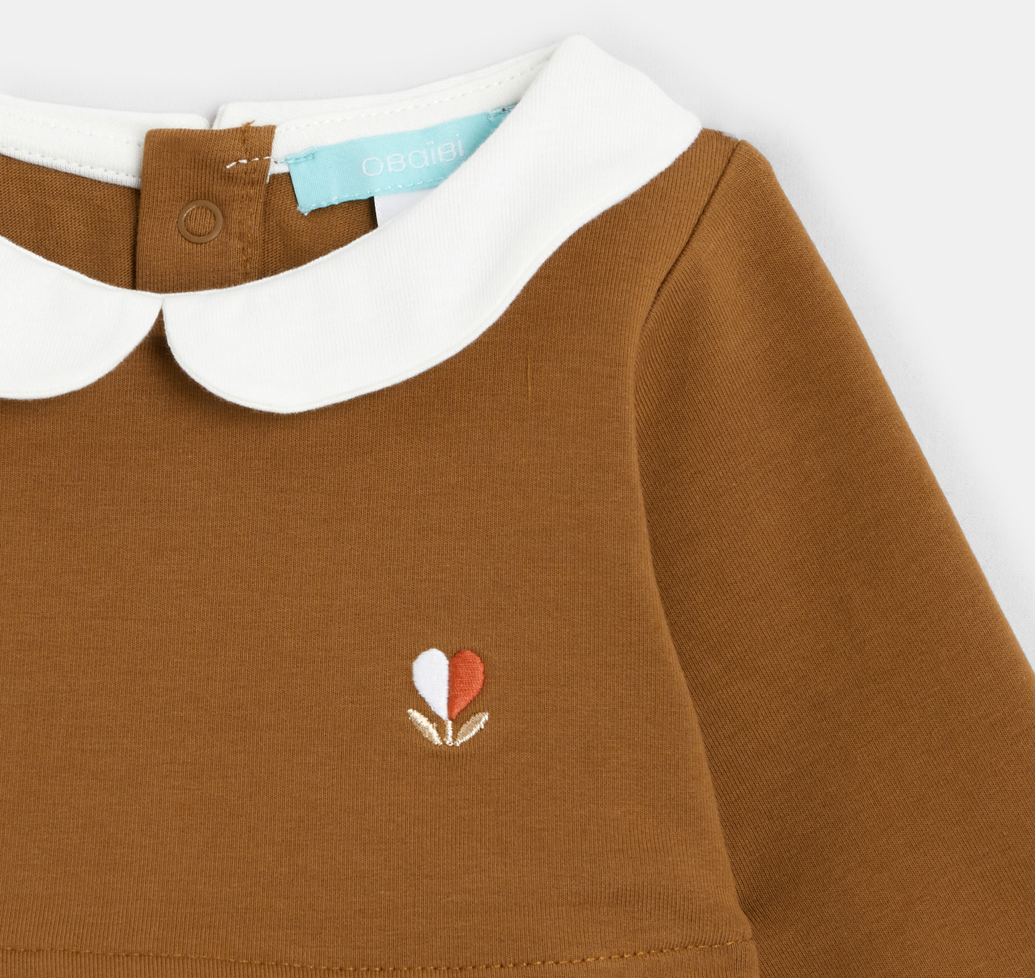 2-in-1-Kleid aus Molton Braun Baby Mädchen 2