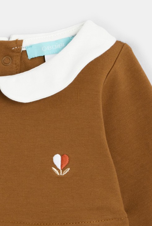 Baby girls' 2-in-1 brown fleece dress 2