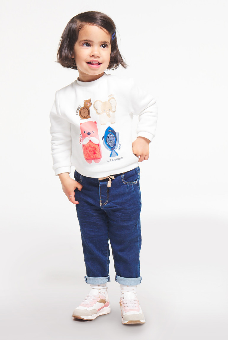 Sweat sensoriel en molleton bébé fille 1