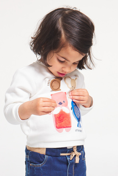 Sensorisches Sweatshirt aus Molton Baby Mädchen 2