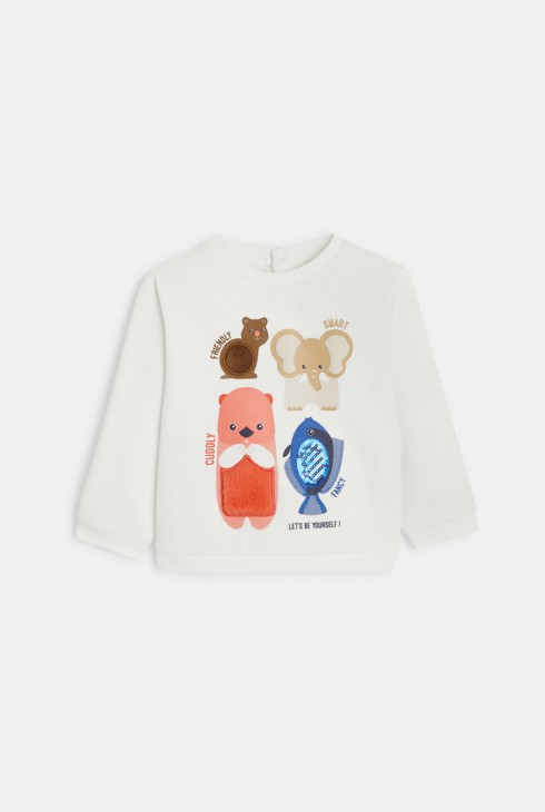 Sensorisches Sweatshirt aus Molton Baby Mädchen 2