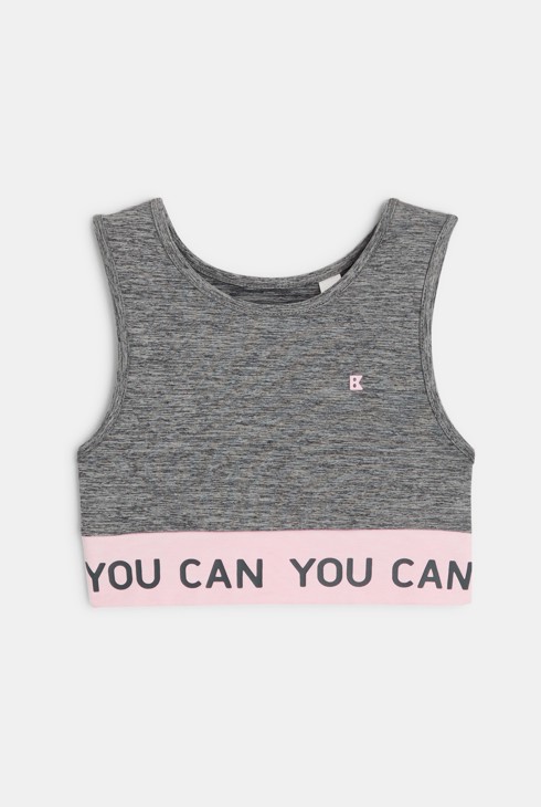 Športni nedrček siva deklica 2