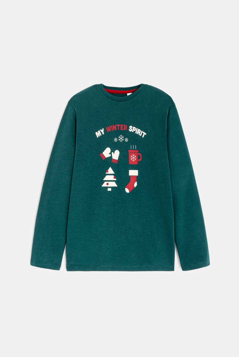 T-shirt à motifs vert Garçon 1