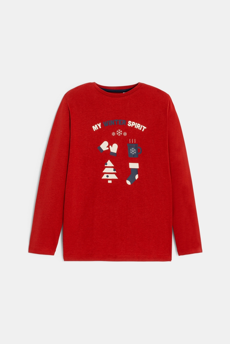 Rotes T-Shirt mit Motiven für Jungen 1