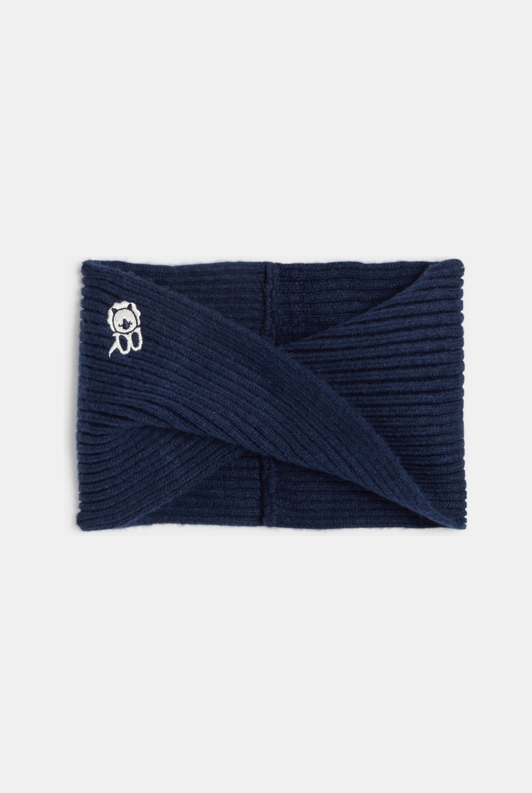 Snood croisé maille tricot bleu bébé garçon 1