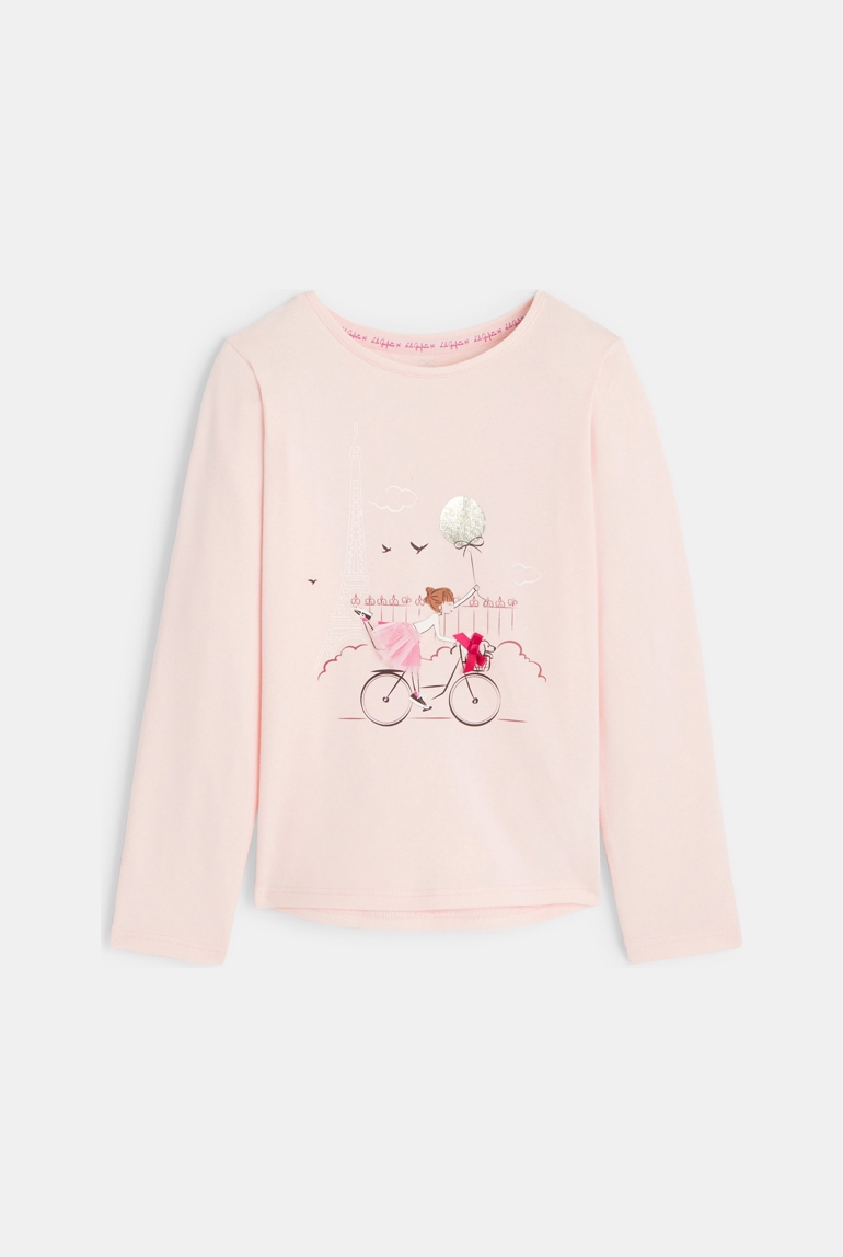 Camiseta rosa con un dibujo de Lili Gaufrette 1