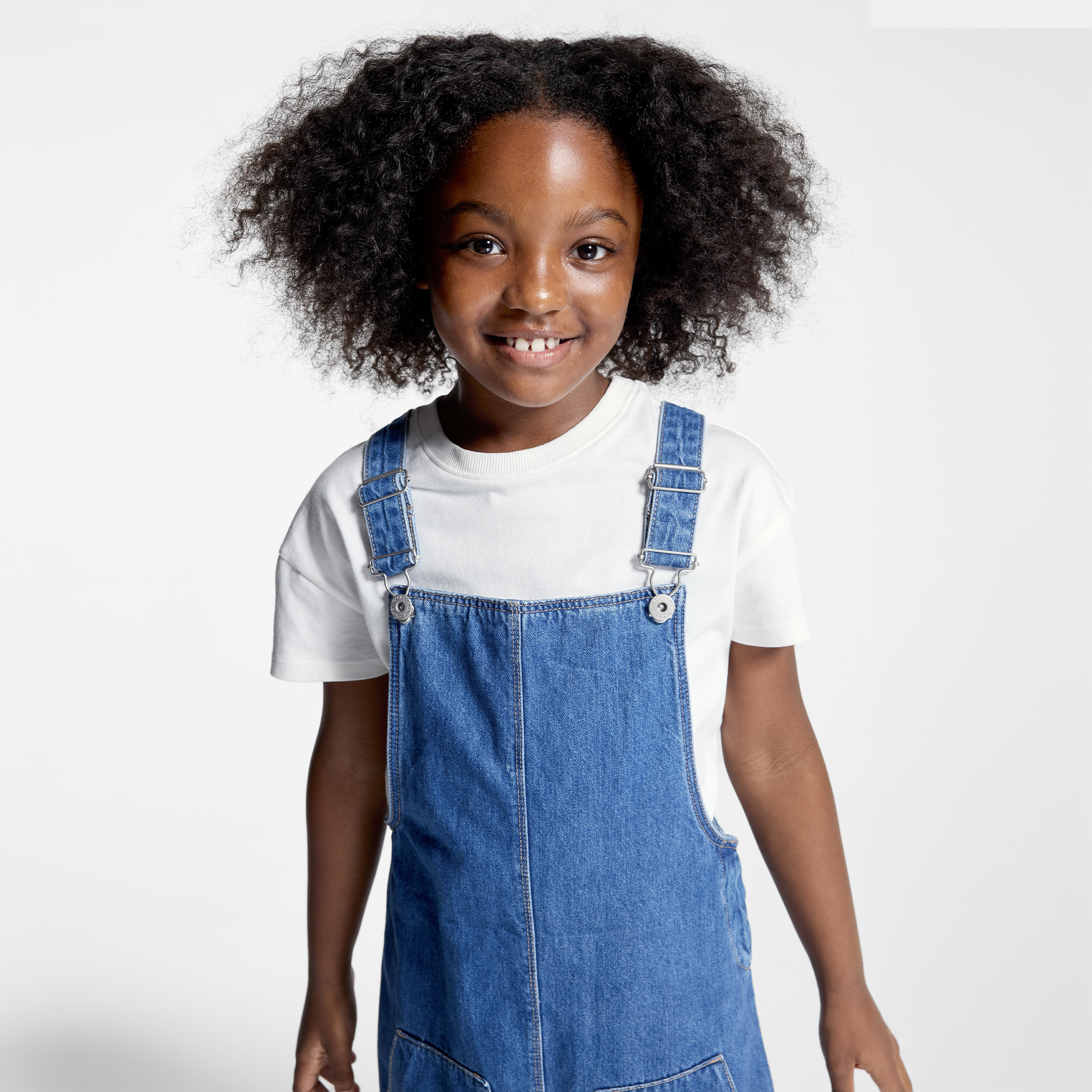 Girl's black denim dungaree dress Okaïdi & Obaïbi