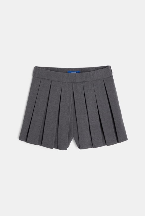 Einfarbige plissierte Shorts Mädchen 1