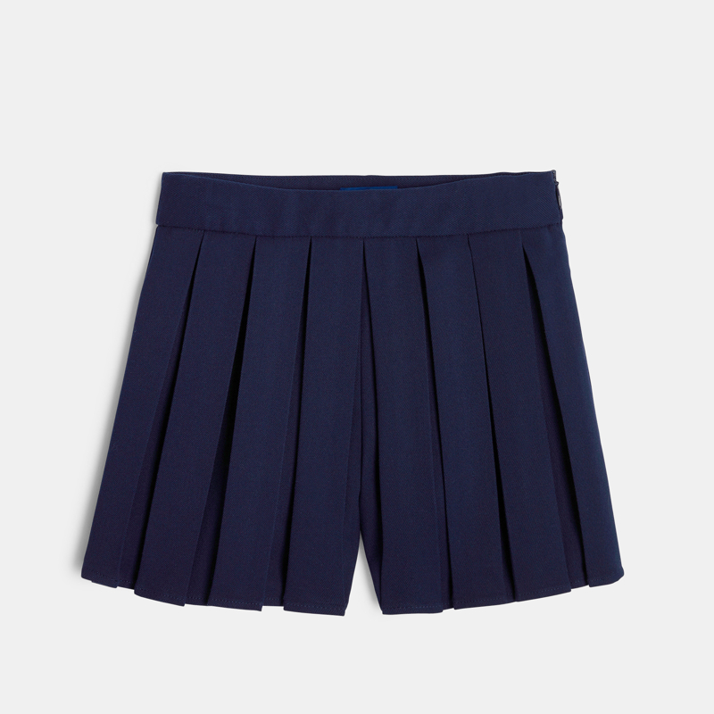 OKAIDI - Short plissé uni bleu fille - Fille