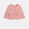 Veste molletonnée effet pointelle rose bébé fille